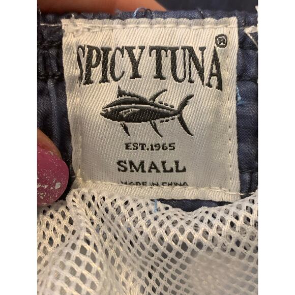 Spicy Tuna men blue bathing suit trunks size Small - Picture 3 of 7